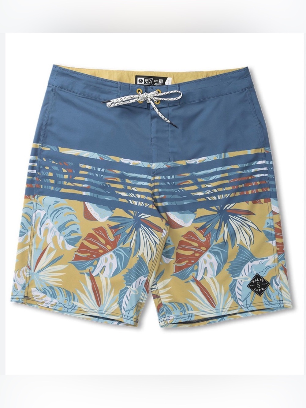 Salty Crew Ripple 20” boardshort seaweed fish leaf size 33”